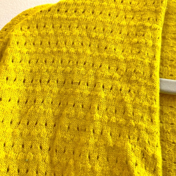 MOTH citron cardigan sweater size small. Pretty open weave pattern has peplum - Picture 4 of 10